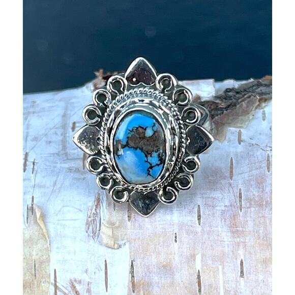 Sterling Silver Golden Hills Turquoise Ring Stamped 925 Southwestern Sz 6 - Picture 1 of 7